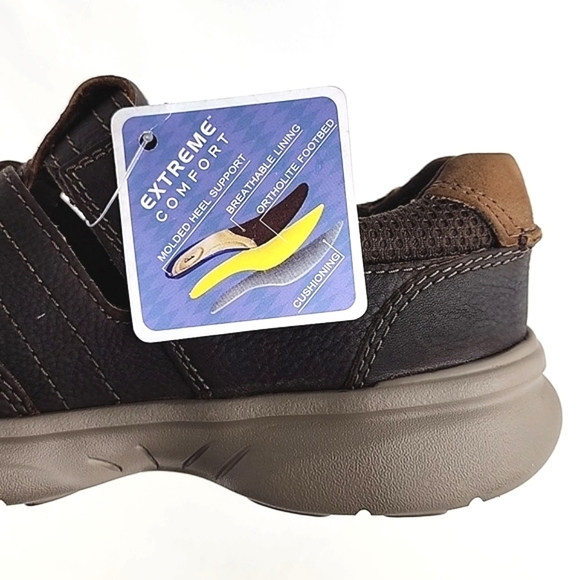 Clarks Men's Bradley Cove Brown Pebbled Leather Cut Out Upper Shoes Size 8M - Picture 13 of 16